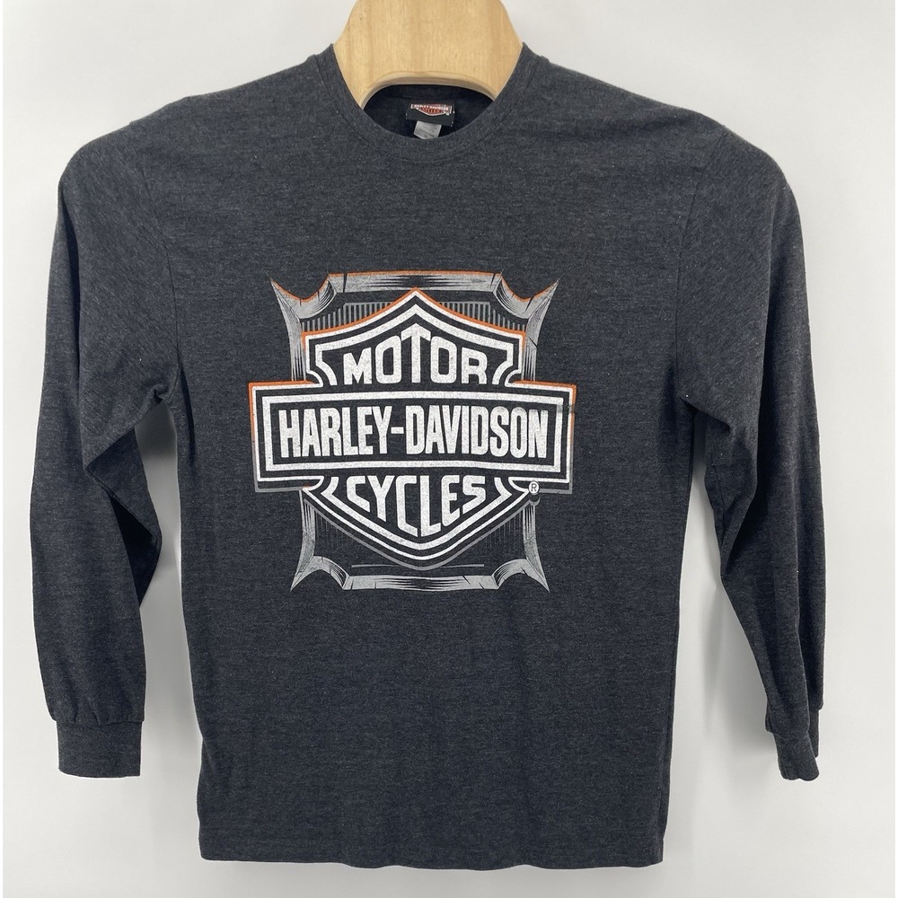 Harley-Davidson Long Sleeve Shirt Mens Med Grey Hillbilly Gatlinburg Biker Moto